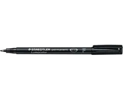 Viltstift Staedtler Lumocolor 318 permanent F zwart - 10 stuks