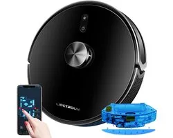 Aspirateur robot LIECTROUX X6 avec fonction serpillière – Puissance d'aspiration 6500 Pa – Navigation laser – Application et commande vocale – Réservoir d'eau et de poussière 2 en 1 – Réglage mural virtuel – Convient aux Sols durs et aux tapis