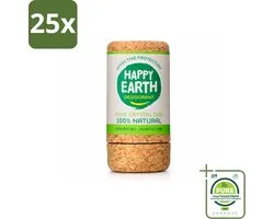 25 x Happy Earth – Deodorant Crystal – 100% Natuurlijk Unscented – 90 g - Grootverpakking - Vaatwasstrips - Geurloze Deodorant - Hypoallergene Deodorant - Natuurlijke Deodorant - Kristal Deodorant - Mineralen Deodorant
