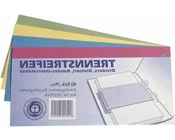 Q-Connect 5059944 divider sheets, colour register, deed flags, universal register dividing strips 240 x 105 mm sorted
