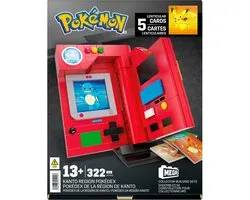 MEGA Pokémon Pokédex van Regio Kanto - 5 Verwisselbare Kaarten van Pikachu, Bulbasaur, Charmander, Squirtle en Eevee