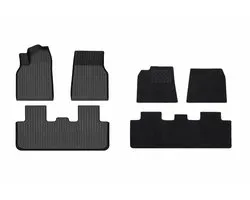 Tesla Model Y Juniper 2025+ Ecoline Tapis de Sol Intérieurs Set Caoutchouc + Velours – Accessoires Intérieurs