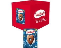 Verkade Chocoladehart Melkchocolade - 18 x 135 gram