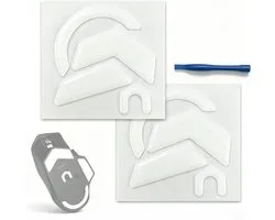 Glides voor Logitech G502 X Plus - vervangende muisvoeten voor Logitech G502 X Lightspeed, muisschaatsen, muizenaccessoires, vervangende muisvoetjes, PTFE Slide Pads Muis, wit, 2 stuks, incl. blauwe