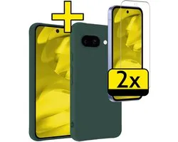 Coque en Siliconen pour Google Pixel 9a avec 2 Pixel de protection d'écran - Vert Siliconen