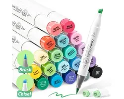Ohuhu - Honolulu Brush & Chisel - Alcohol Art Markers - 24 kleuren