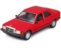 Bburago Mercedes-Benz 190E - Modelauto - Schaal 1:24 - Rood