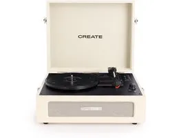 CREATE - Platenspeler Retro - Bluetooth, USB, SD, MicroSD en Mp3-recorder/speler - Wit - RECORD PLAYER RETRO