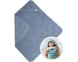 Badcape Funnies | Gris / bleu | 100×100cm | 100% coton | Tissu éponge