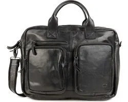 Bear Design Barley Leren Laptoptas - 14 inch - Zwart