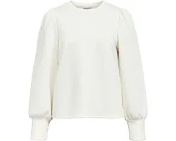 Top col rond à manches longues Object Trui Objandrea Re Noos 23047103 White Sable Femme Taille - L