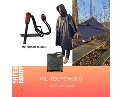 Poncho professionnel Mil-Tec - Avec allume-feu Mil-Tec GRATUIT - Firesteel - Outdoor - Camping - Survie
