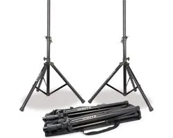 Luidspreker standaard - Vonyx set van 2x speaker standaard in tas - max. hoogte 175cm - Max. gewicht 30kg - Zwart