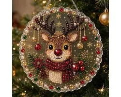 Ryoudavell - Kerst Parel Diamond Painting - DIY Kerst Decoratie - Creatieve Knutselset voor Volwassenen & Kinderen - Muurdecoratie