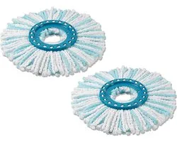 Vervangende pad voor Spin Mop - Microvezel natte/droge dweilkop accessoire - Compatibel met Leifheit 2 x Clean Twist Disc Mop Micro Duo Vervangende koppen - Geschikt voor alle vloertypen - Absorberende microvezel - Vervangende kwast - 35 cm