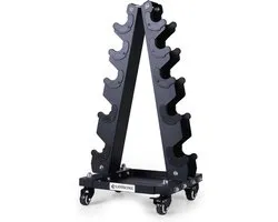 LIONSCOOL Premium massief stalen halterrek alleen standaard, A-frame draagbare gewichtsopslag organizer met optionele lade en wielen, perfect voor thuis gym fitnessapparatuur opslag