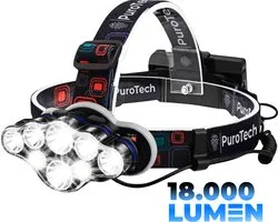 PuroTech Militaire Hoofdlamp oplaadbaar - 8 LED - 18000 lumen - 600 meter bereik