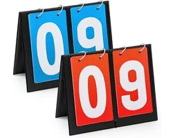 Scorebord - 2 stuks - 2-Digitaal Scorebord - Draagbare - Score Keeper - Waterdichte - Scorebord Flipper - Geschikt voor sporten zoals basketbal, volleybal, tafeltennis en tennis - 20.2*16.3 cm - Blauw, rood