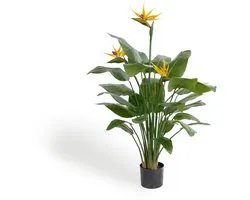 Lifa Living - Kunstplant Strelitzia - met oranje bloemen - 135cm