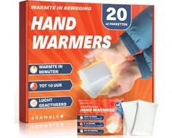 BRAMBLE - 40 Chauffe-mains (20 paquets) - Gants chauffants, chauffe-sacs avec 8 heures de temps de travail