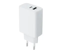 OneOne 25W super snellader met 2 poorten. Witte oplader met USB C en USB A. PD en Quick Charge lader adapter past op Sony SRS-NB10, SRS-XB13, SRS-XB 23, SRS-XB33, SRS-XB43, SRS-XB100, SRS-XG300, ULT Field 1, WLA-NS7, XE-200, XE-300, LSPX-S3