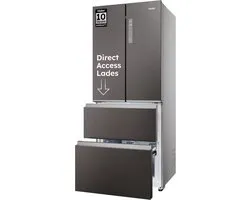 Haier HFR3718ENMD - Koel-vriescombinatie - 467L - Total No Frost - Direct Access lades - 99% Air Surround - Energieklasse E - 10 Jaar Garantie op onderdelen