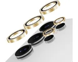 AVY Camera Lens Protector Rings | Geschikt voor Samsung Galaxy S25 Ultra | Camera Lens Protector Glas | Schokbestendig | Krasbestendig | met Applicator | Diamant Goud