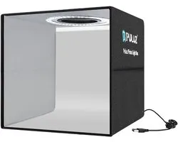 Studio Lightbox Set - Draagbare Studio - Opvouwbare Studio - Ringlamp - 40x40x40 cm - Met LED-verlichting - 12 Kleuren - Inclusief 6 Dubbelzijdige Achtergronden