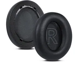 Coussinets auriculaires de remplacement pour Anker Soundcore Life Q20/Q20BT/Q20+, Soundcore by Anker Life Q20 avec mousse à mémoire douce et cuir protéique, noir