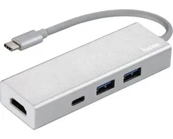 Hama USB-3.1-Type-C-hub 1:3 Aluminium 2x USB-A USB-C HDMI™,bus-powered
