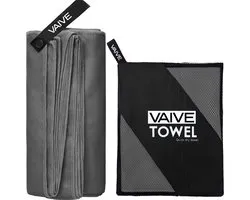 VAIVE Serviette microfibre - Serviette de plage 100x200 - Serviette de bain - Serviette de voyage Séchage rapide - Grijs