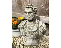 Buste Classique d'Empereur Romain en Pierre Reconstituée pour l'Extérieur