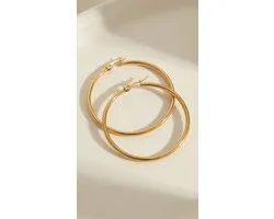 Lundholm 4 cm Oorbellen Dames Gold Plated Hoops - Creole Dames Oorringen Goud kleurig PVD Verguld - Premium Stainless Steel Jewellery - my Eefje serie - Minimalistische grote oorringen - Vrouwen cadeautjes verjaardag