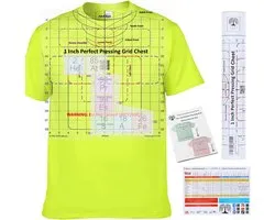 Heat Press Safe T-shirt press guide for vinyl alignment and accurate placement on neck and chest. All-in-one t-shirt ruler guide for heat press vinyl graphics or an embroidery placement guide