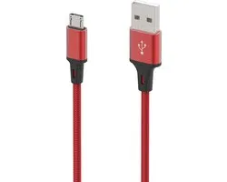 Micro USB Kabel 1M, Nylon Gevlochten Geschikt voor: Samsung Galaxy S6 edge S7 S5 J7 J6 J5 J3,PS4 Controller,Huawei,Kindle,Nokia,Sony,LG,Xiaomi - rood