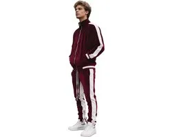 Casual Trainingspak - Bordeaux Rood - Mannen - Velvet