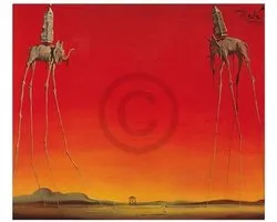 Kunstdruk Salvador Dali - Les Elephants 80x60cm