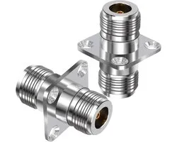 Coaxiale adapter N-bus TUOLNK coaxiale stekker voor plaatmontage met 4-gaats flens N-bus naar N bus coaxiale stekker bus voor verlengkabel 2 stuks