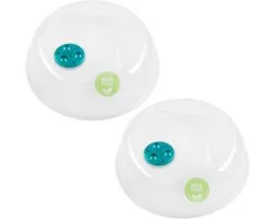 Couvercle Micro-ondes YUGN 2x avec Ouverture Vapeur - ENSEMBLE de 2 - Ø 26 cm - Transparent - Sans BPA - Plastique - Accessoire Micro-ondes - accès eBook - Conseil Cadeau