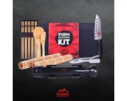 Summit Products Sushi Bazooka Kit- Sushi Maker Set- Sushi Kit- All In One Sushi Set- Inclusief online bereidingsgids- Zwart