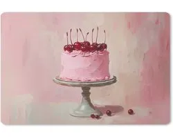 Sous-main 60x40 cm - Tapis de souris Cake - Pink - Cherry - Sous-main XL - Protection sous-main - Tapis de souris Ordinateur