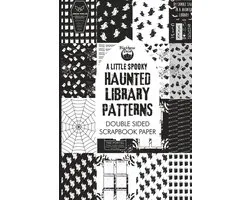 A Little Spooky Haunted Library Gothic Pattern Glossy Scrapbook Paper (Black and White): Hand Drawn Double-Sided - ShopVlot