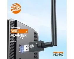 MG – USB 2.0 Wifi USB adapter – Voor Windows, MacOS, Linux 300Mbps – Met antenne – 2,4Ghz