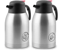 Pichet isotherme - lot de 2 - pour café et thé - 2 l - Berdsen BD-780