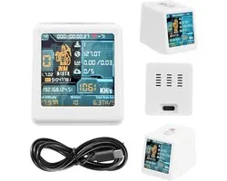 V2 Bitcoin Miner Binghe 1060 KH/s Nerd Miner V2 Smart Display met ESP32 en Tafelklok Bitcoin Miner BTC Solo Lottery Miner Bitcoin Crypto Lottery Miner met Nerd Miner v2 (wit)