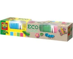 SES Creative - Eco Klei - Basiskleuren (4x90g) - Vegan en Glutenvrij - Herbruikbaar - Uitwasbaar - Vanaf 2 jaar
