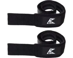 All Black Nutrition Lifting Straps - 2 Stuks Deadlift Straps met Gel Padding - Powerlifting Straps - Gym Straps voor Krachttraining, Fitness, Crossfit, Bodybuilding & Gewichtheffen - Antislip - One Size - Zwart