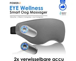 Power-8 Eye Wellness met double accu - Smart OogMassage apparaat met micro Vibwave, warm en koud compres - Massage - massage apparaat - alternatief massage pistool - oogmasker - slaapmasker vrouwen - Slaapmasker man - Anti stress - kerstcadeau