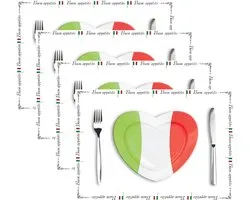 Placemat Italiaans design - 40x stuks - 42 x 30 cm - 90g - Italie - dineren - eetsmakelijk
