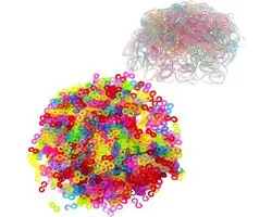 Behave 600 S -Clips Multi + 200 élastiques à Glitter - Clips en plastique pour élastiques à Loom - Fabrication de bracelets DIY
